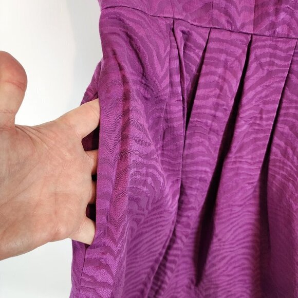 Rebecca Taylor Strapless Silk Blend Zebra Print Dress Mini Dress w/ Pockets Prom - Picture 4 of 15